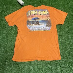Flora‑Bama Orange Graphic Tee Men’s XL Short Sleeve Beach Bar Shirt